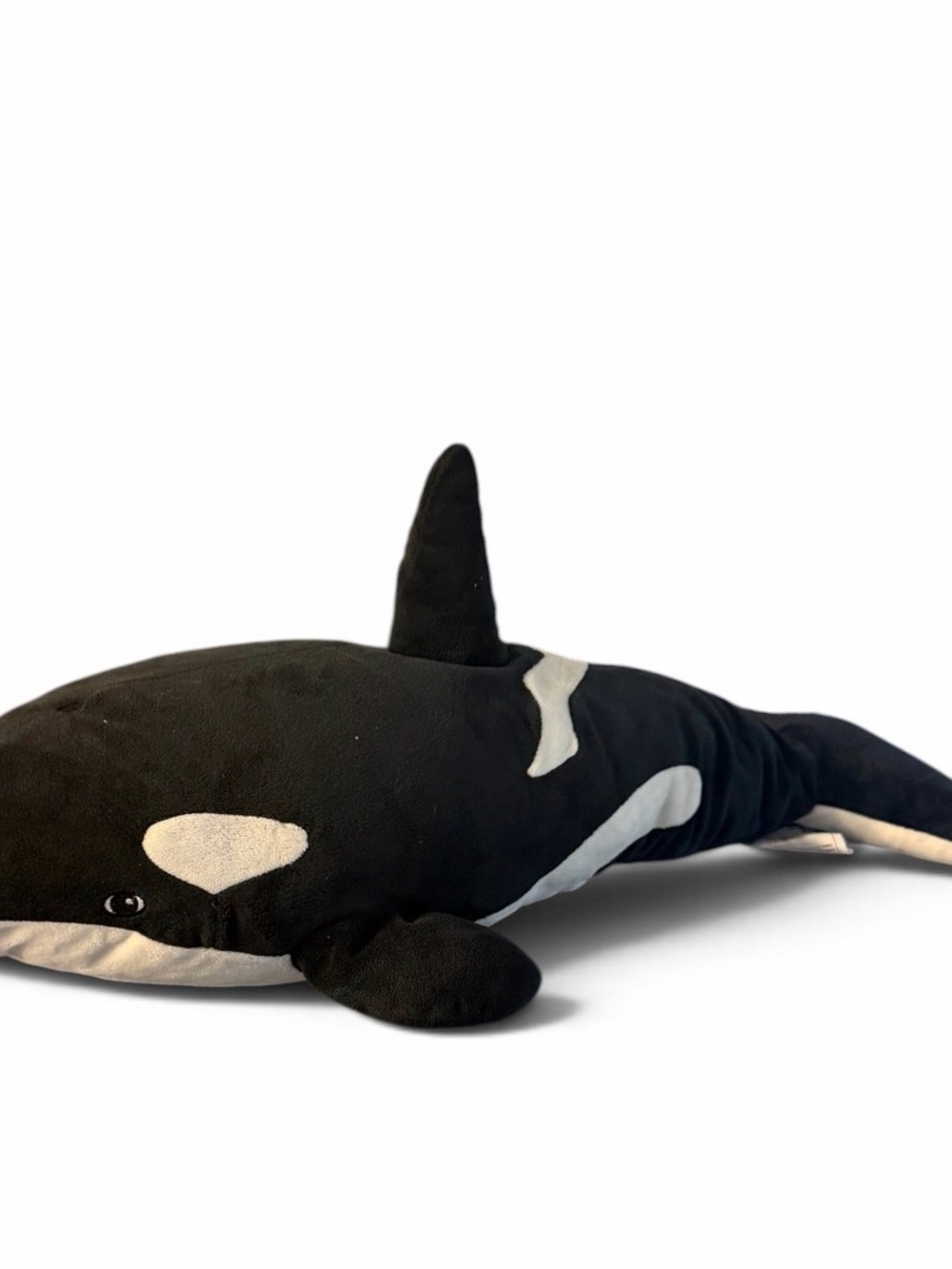 Ikea Blavingad Large 24" Orca Killer Whale Soft Toy Plush Black White